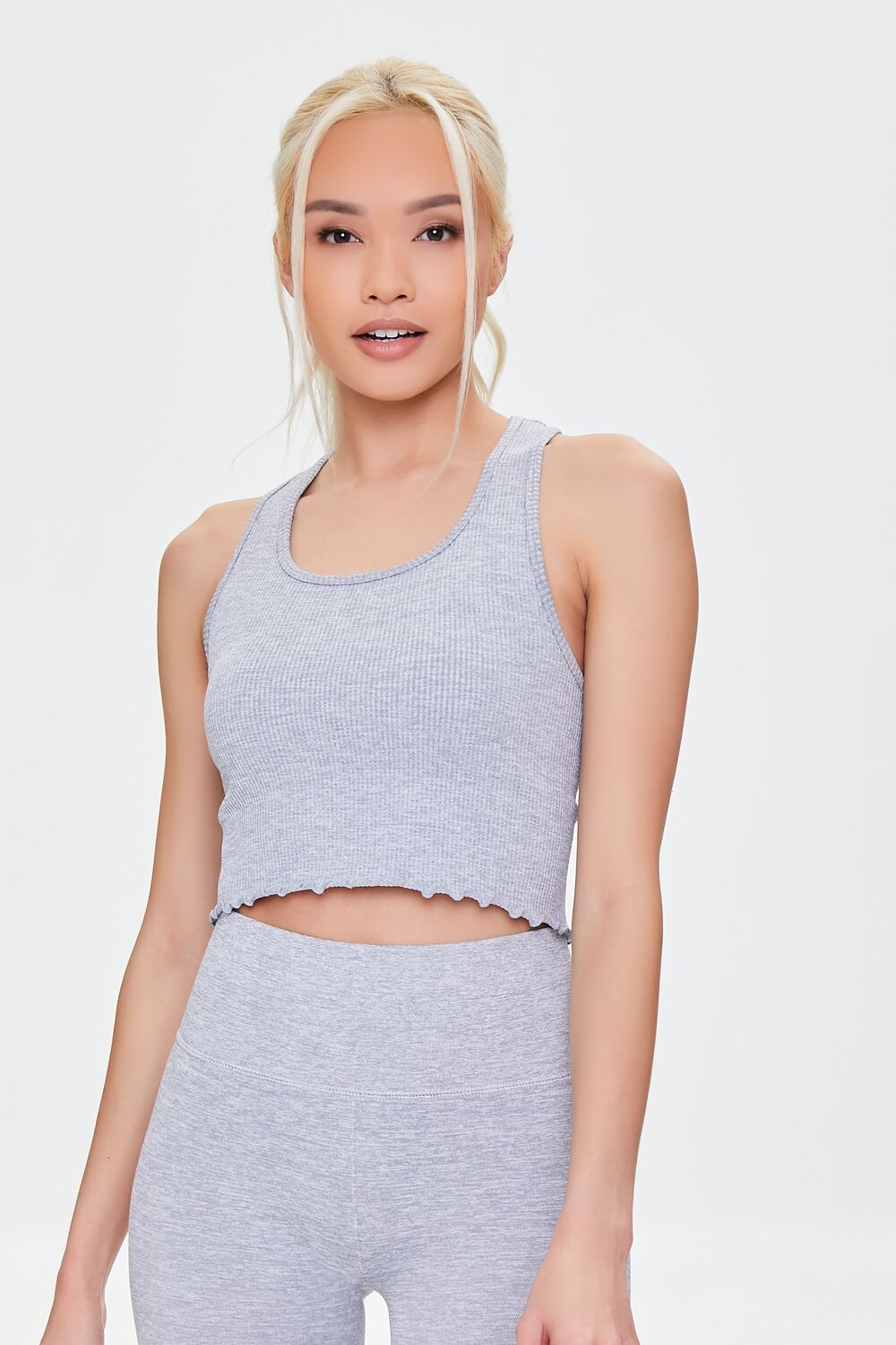 Active Seamless Lettuce-Edge Crop Top-Feelings Star