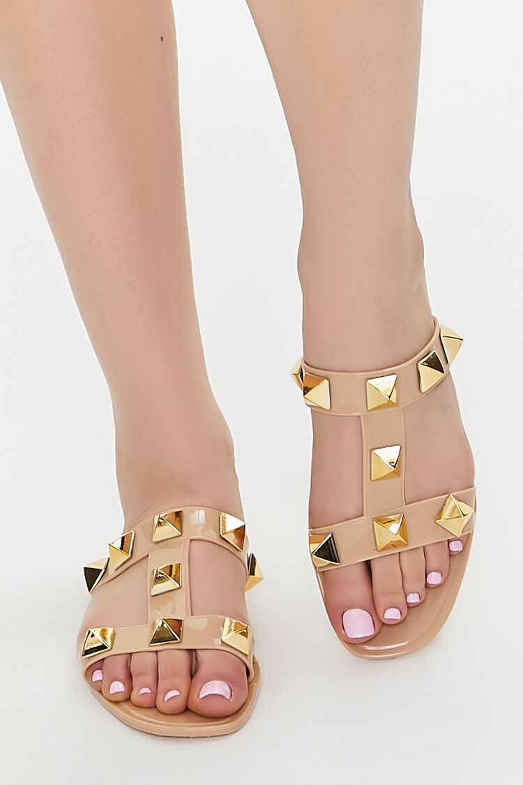 Studded Caged Jelly Sandals-Feelings Star