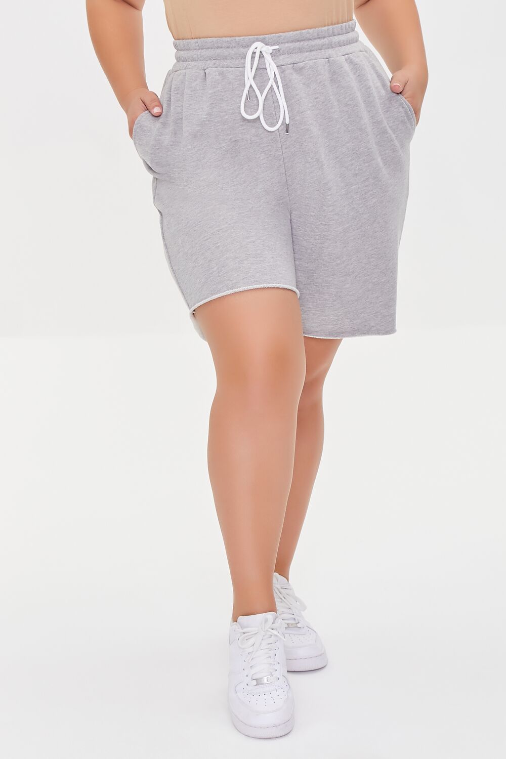 Plus Size Boyfriend Sweatshorts-Feelings Star