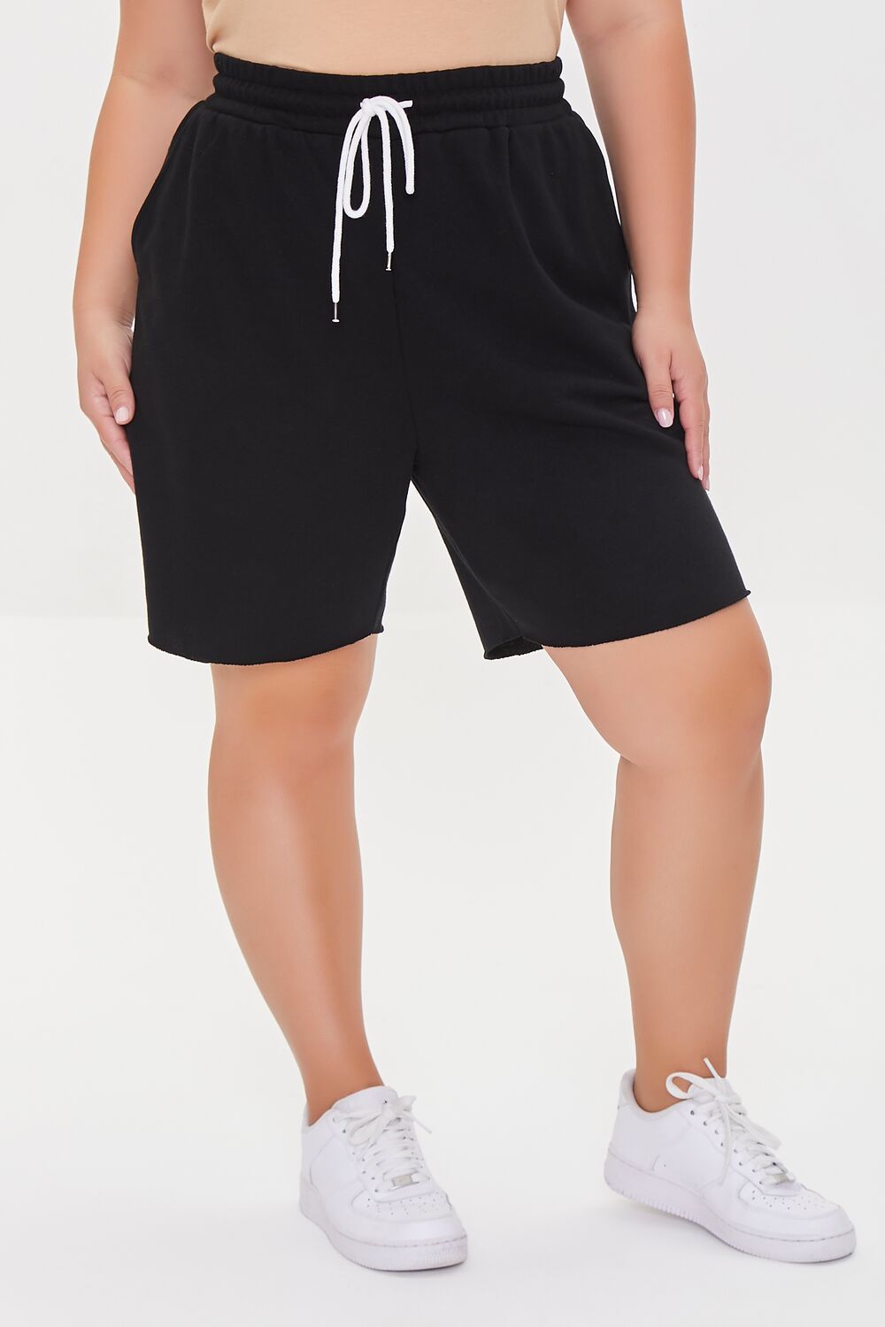 Plus Size Boyfriend Sweatshorts-Feelings Star