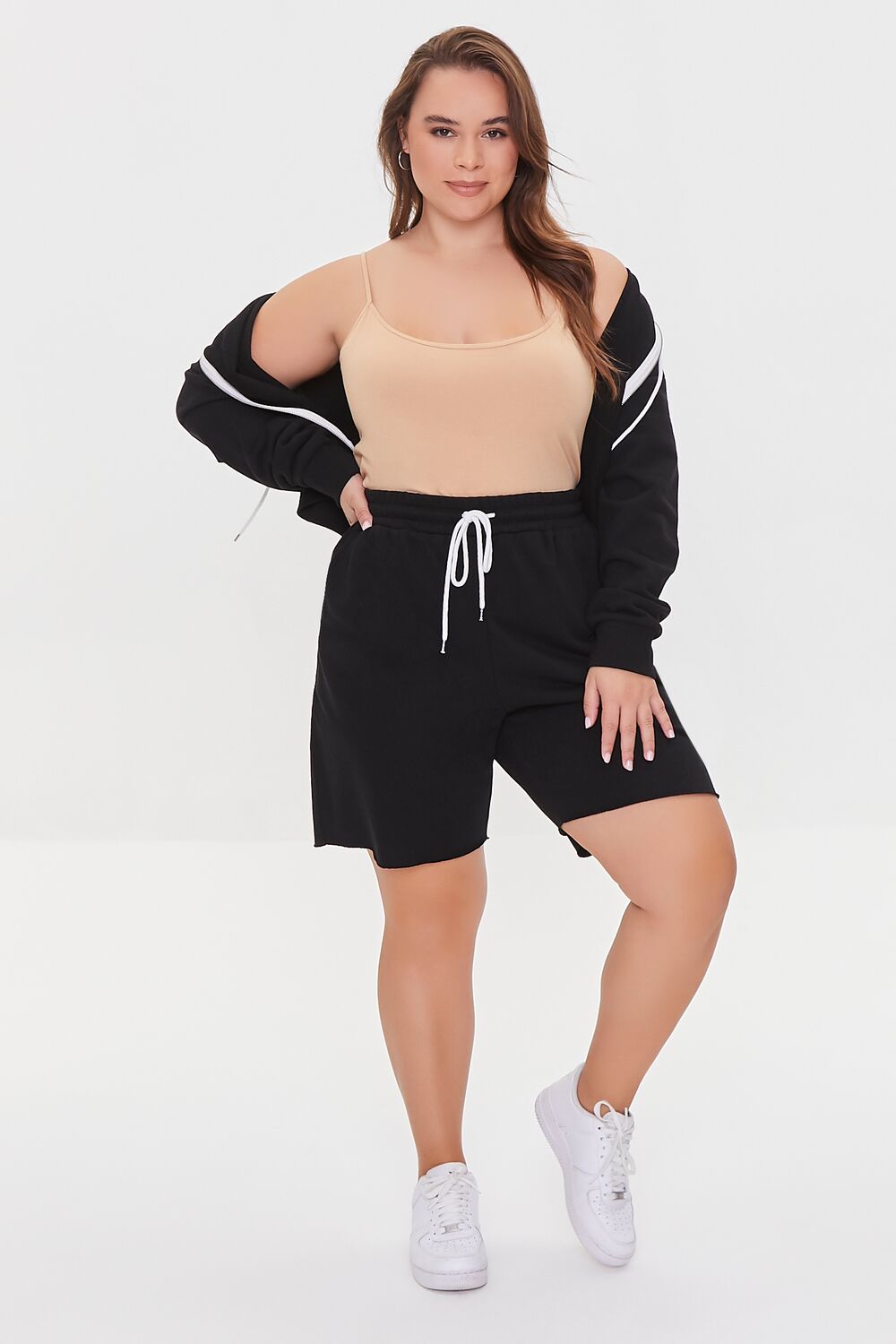 Plus Size Boyfriend Sweatshorts-Feelings Star