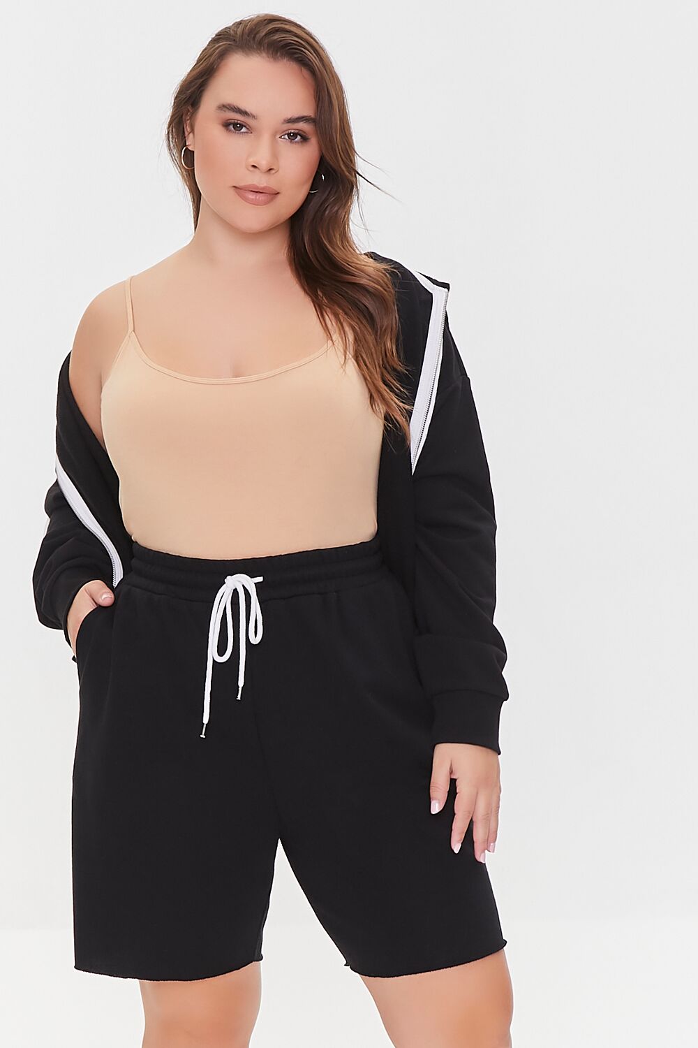 Plus Size Boyfriend Sweatshorts-Feelings Star