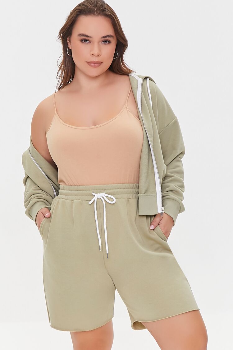 Plus Size Boyfriend Sweatshorts-Feelings Star