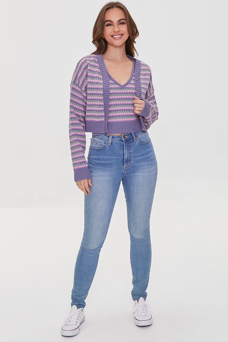 Striped Cardigan Sweater-Feelings Star