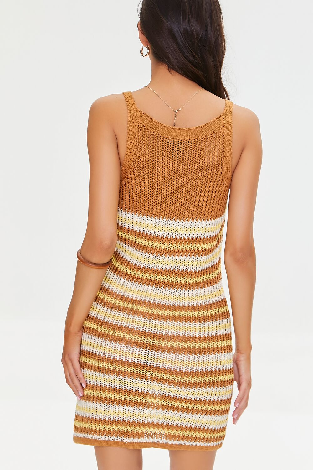 Striped Crochet Mini Dress-Feelings Star