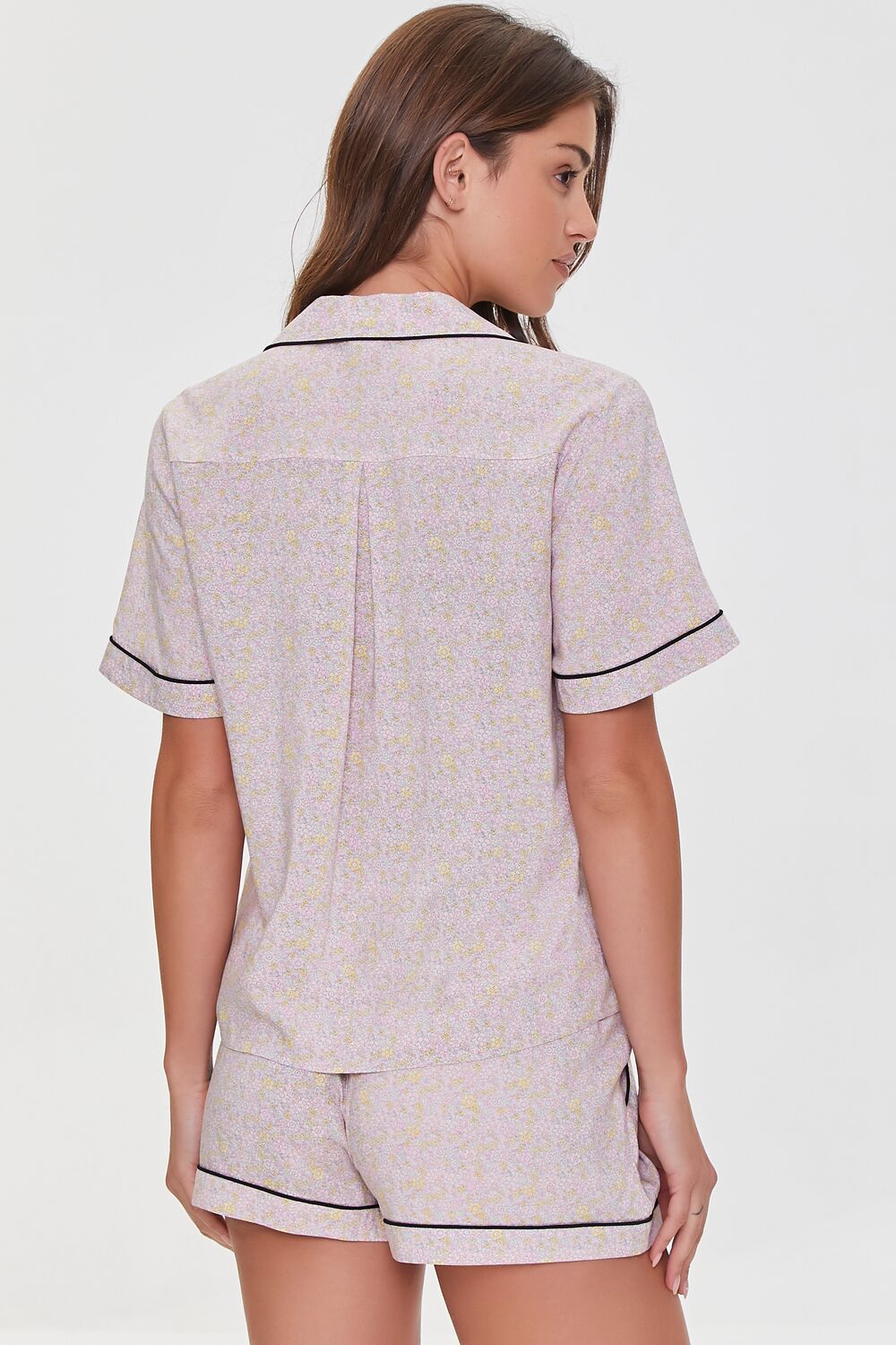 Floral Shirt & Shorts Pajama Set-Feelings Star