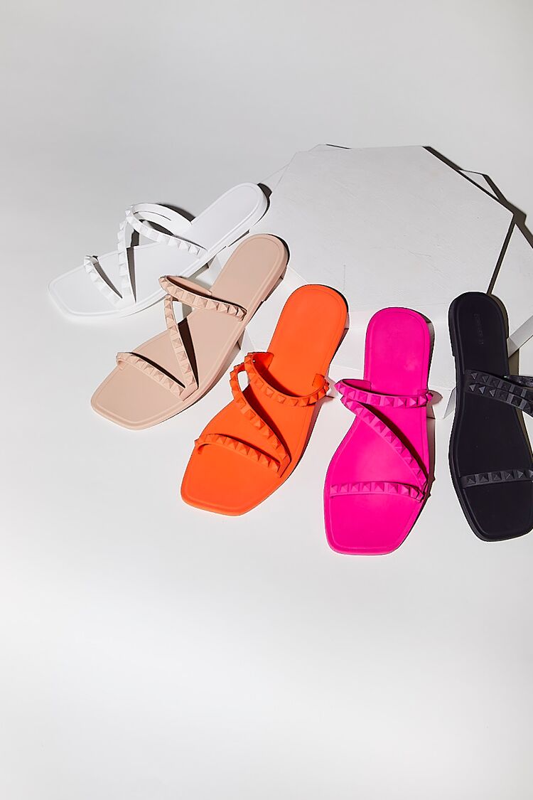 Studded Square-Toe Sandals-Feelings Star