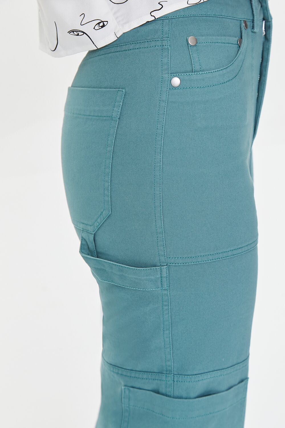 Twill High-Rise Pants-Feelings Star