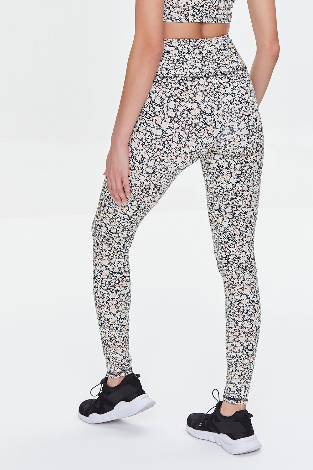 Active Ditsy Floral Leggings-Feelings Star