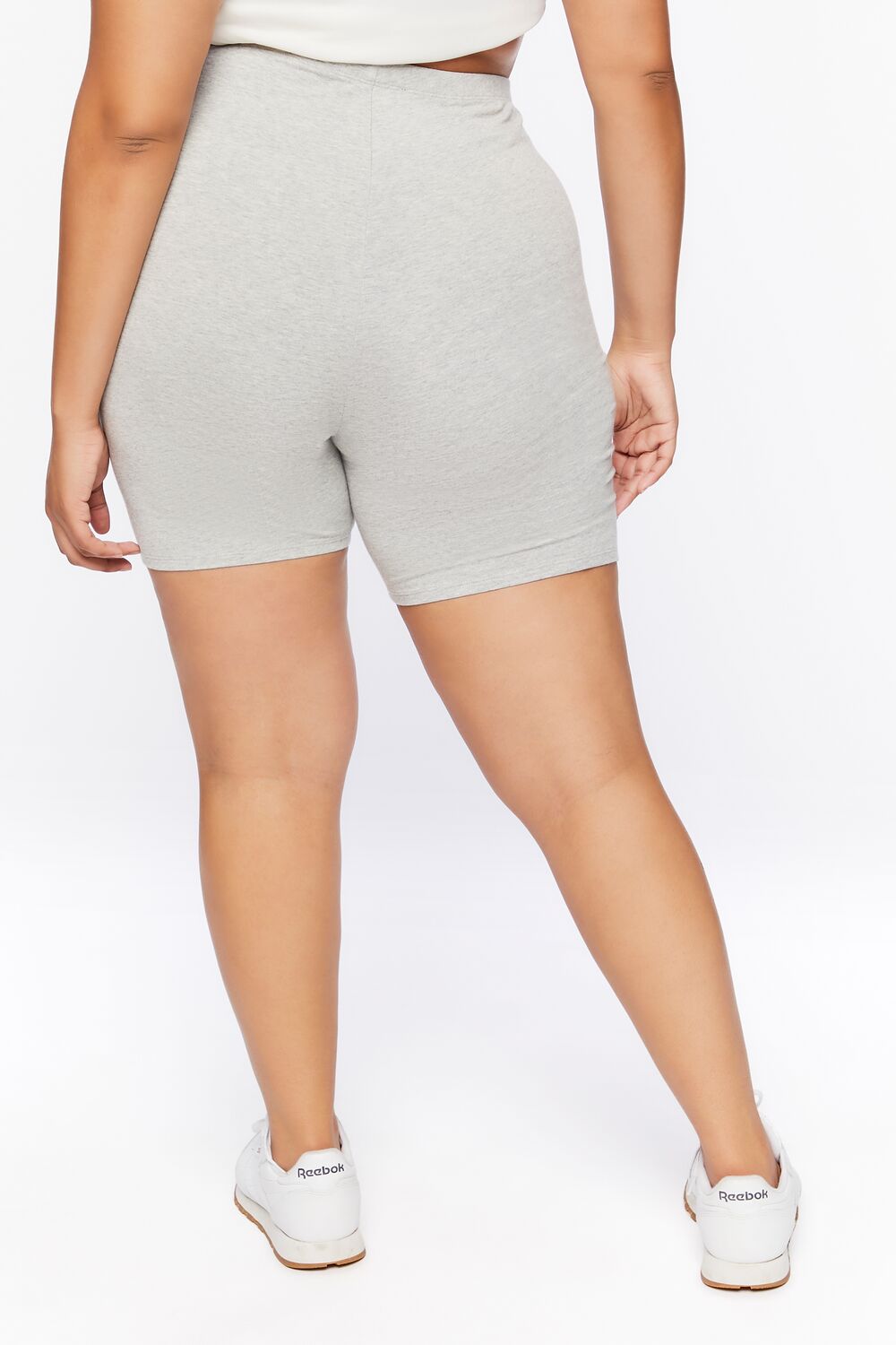 Plus Size Basic Organically Grown Cotton Biker Shorts-Feelings Star