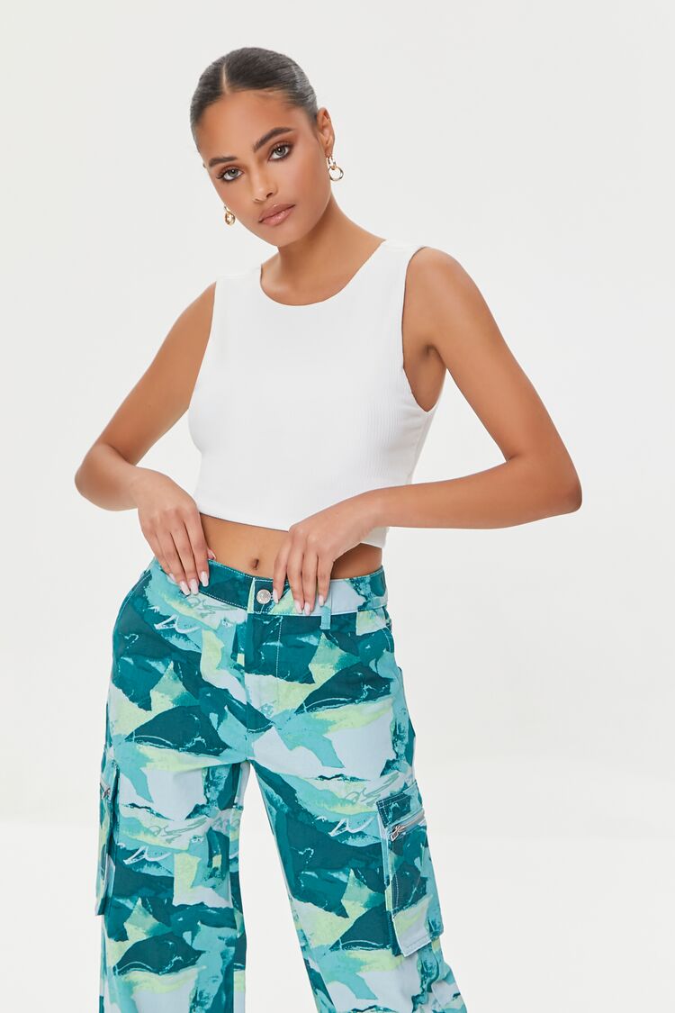 Twisted-Back Crop Top-Feelings Star