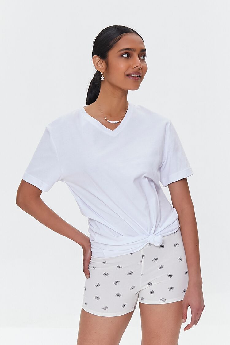 Butterfly Print Biker Shorts-Feelings Star