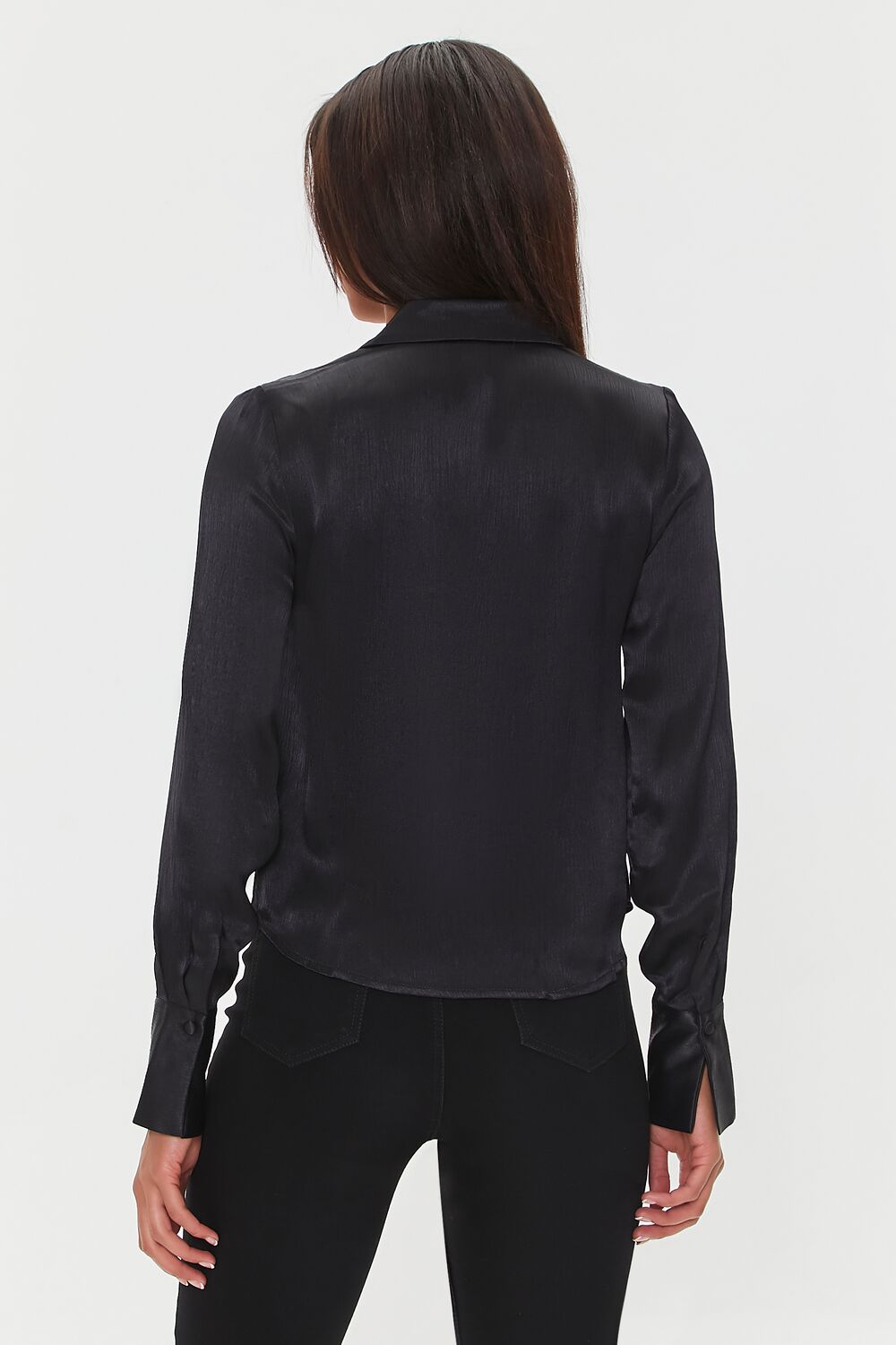 Tie-Front Satin Top-Feelings Star