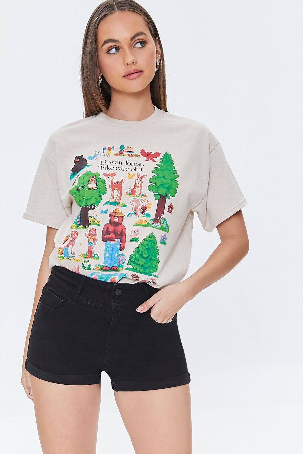 Uplyfter High-Rise Denim Shorts-Feelings Star