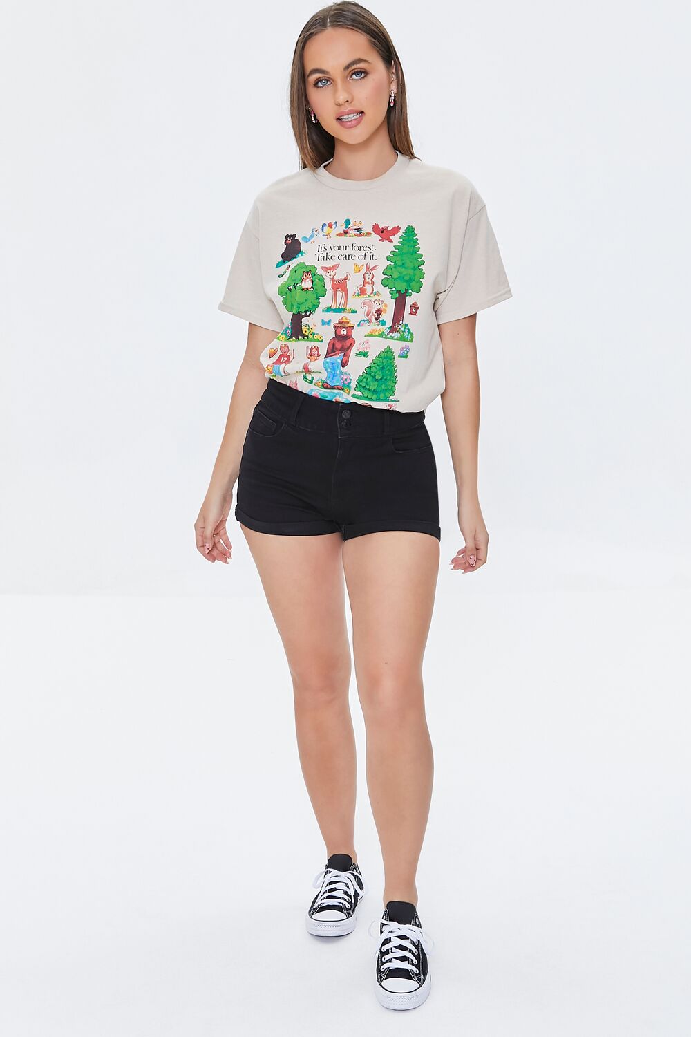 Uplyfter High-Rise Denim Shorts-Feelings Star