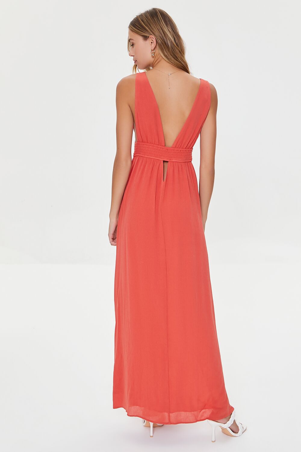 Plunging Slit Maxi Dress-Feelings Star