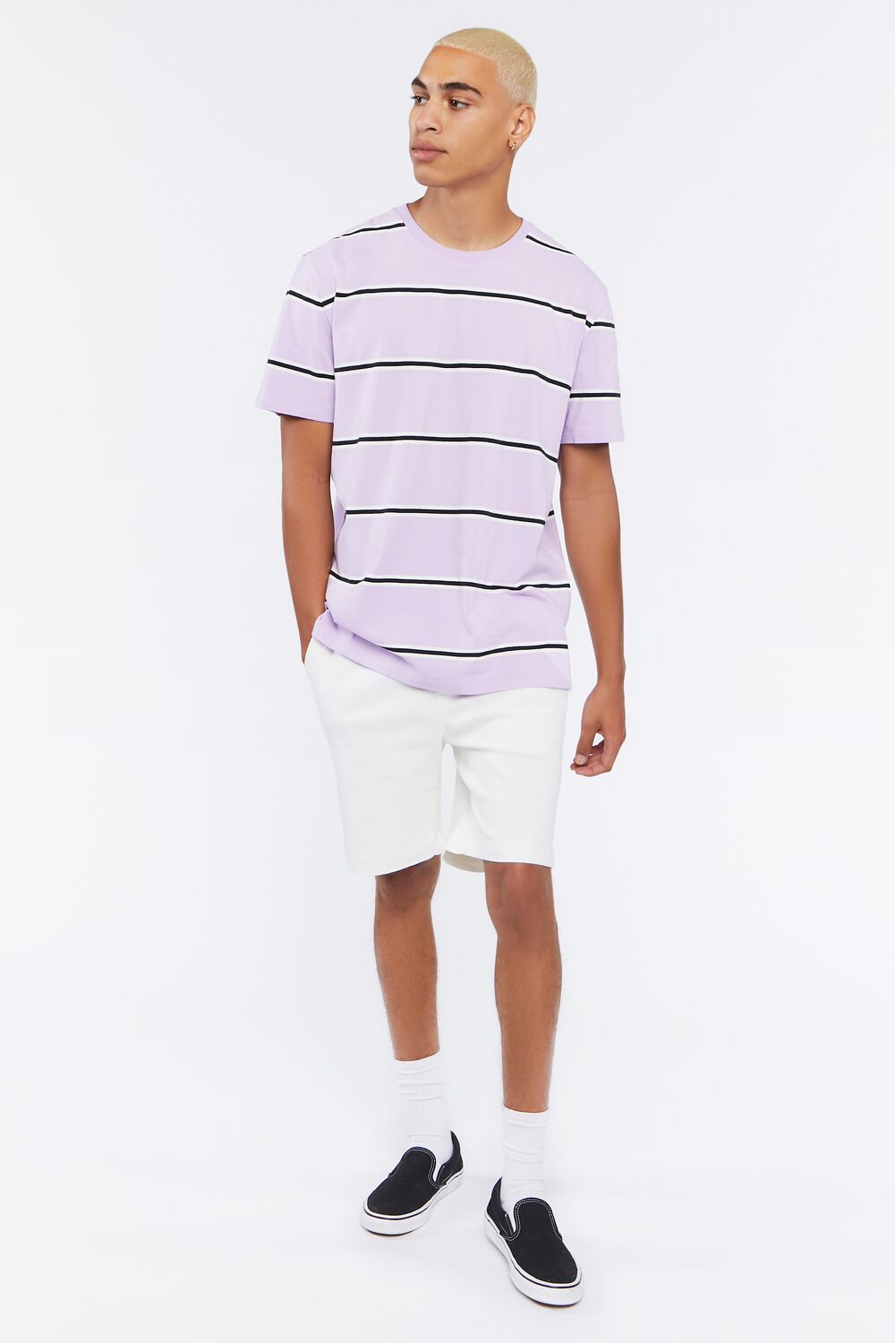 Striped Crew Tee-Feelings Star