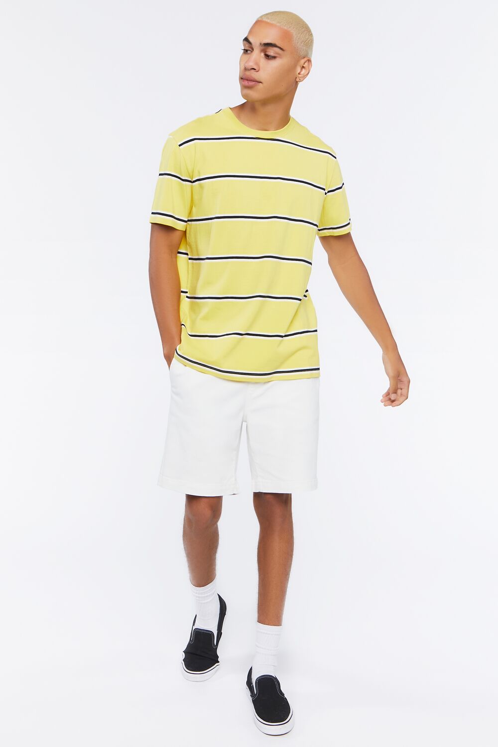 Striped Crew Tee-Feelings Star