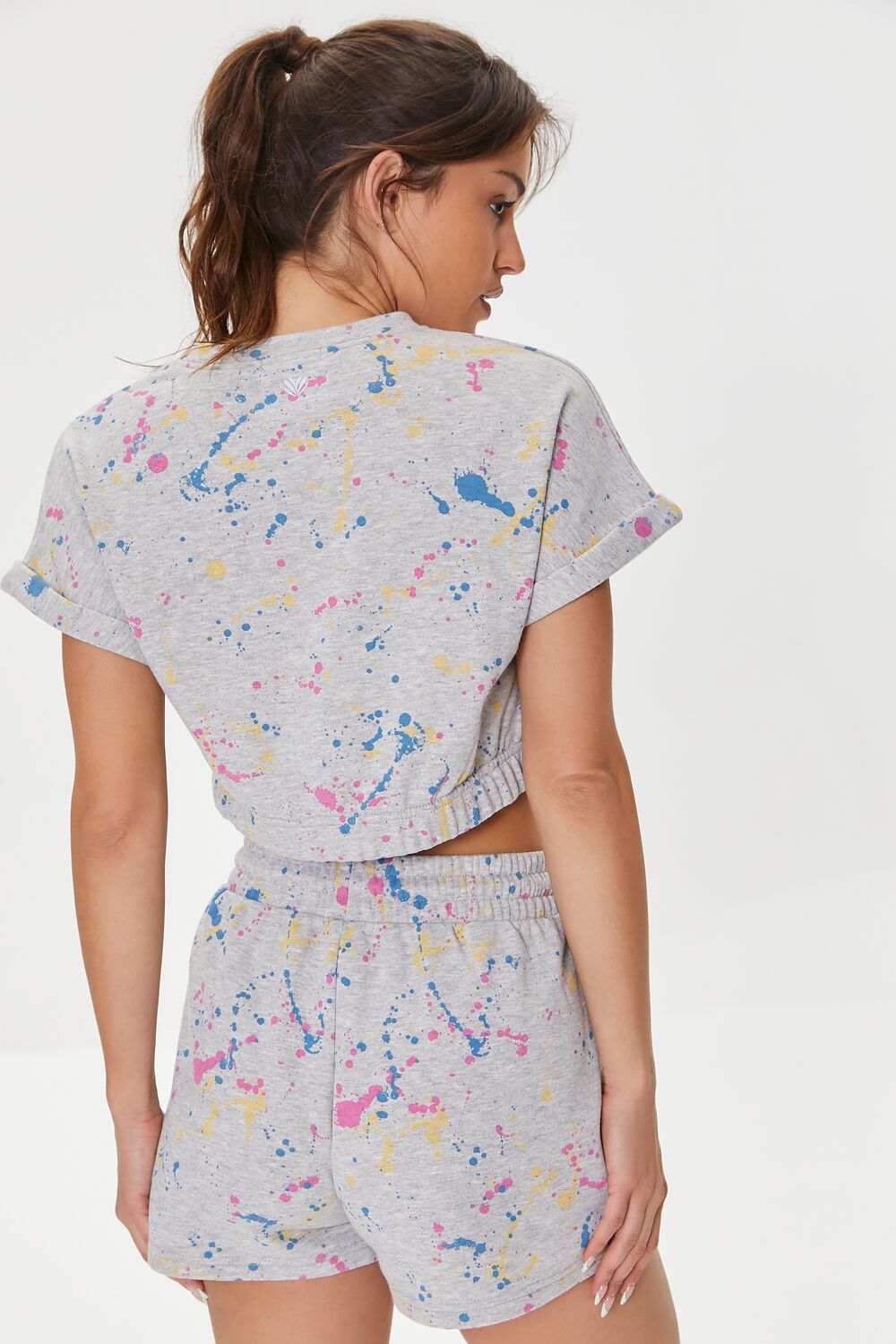 Active Paint Splattered Crop Top-Feelings Star