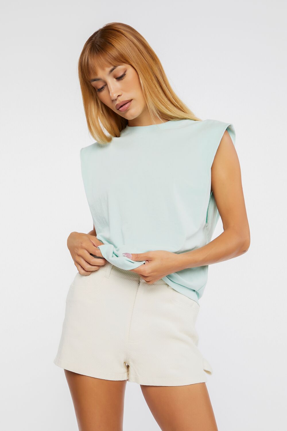 Twill Mid-Rise Shorts-Feelings Star