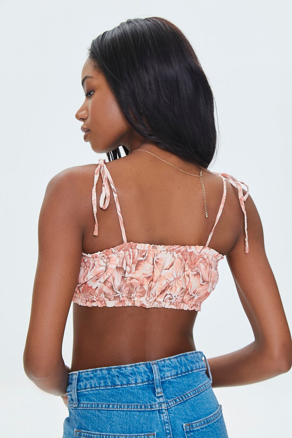 Tropical Leaf Print Cropped Cami-Feelings Star