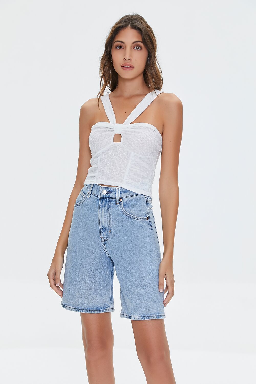 V-Strap Cutout Crop Top-Feelings Star