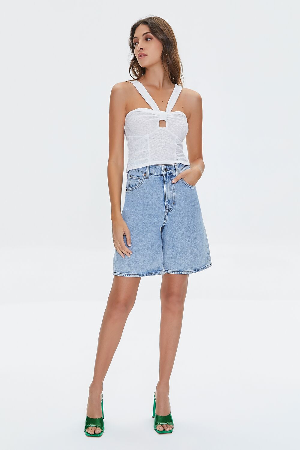 V-Strap Cutout Crop Top-Feelings Star