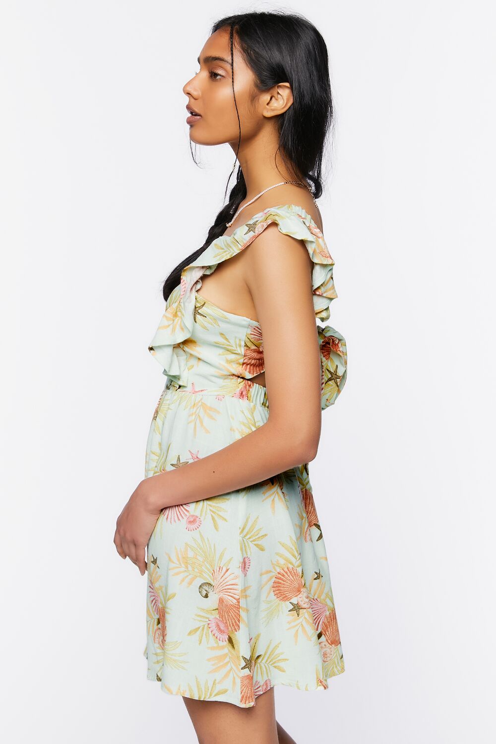 Starfish Print Tie-Back Mini Dress-Feelings Star