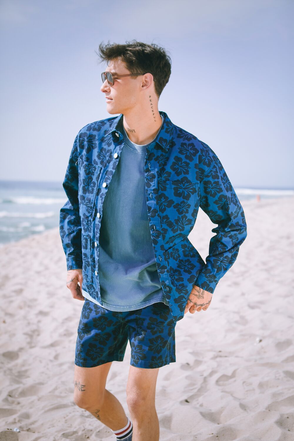 Tropical Floral Print Jacket-Feelings Star