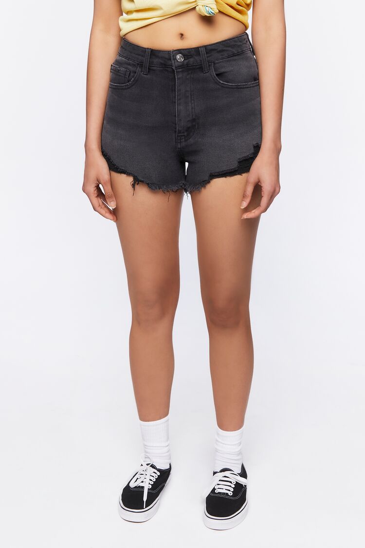 High-Rise Curvy Denim Shorts-Feelings Star