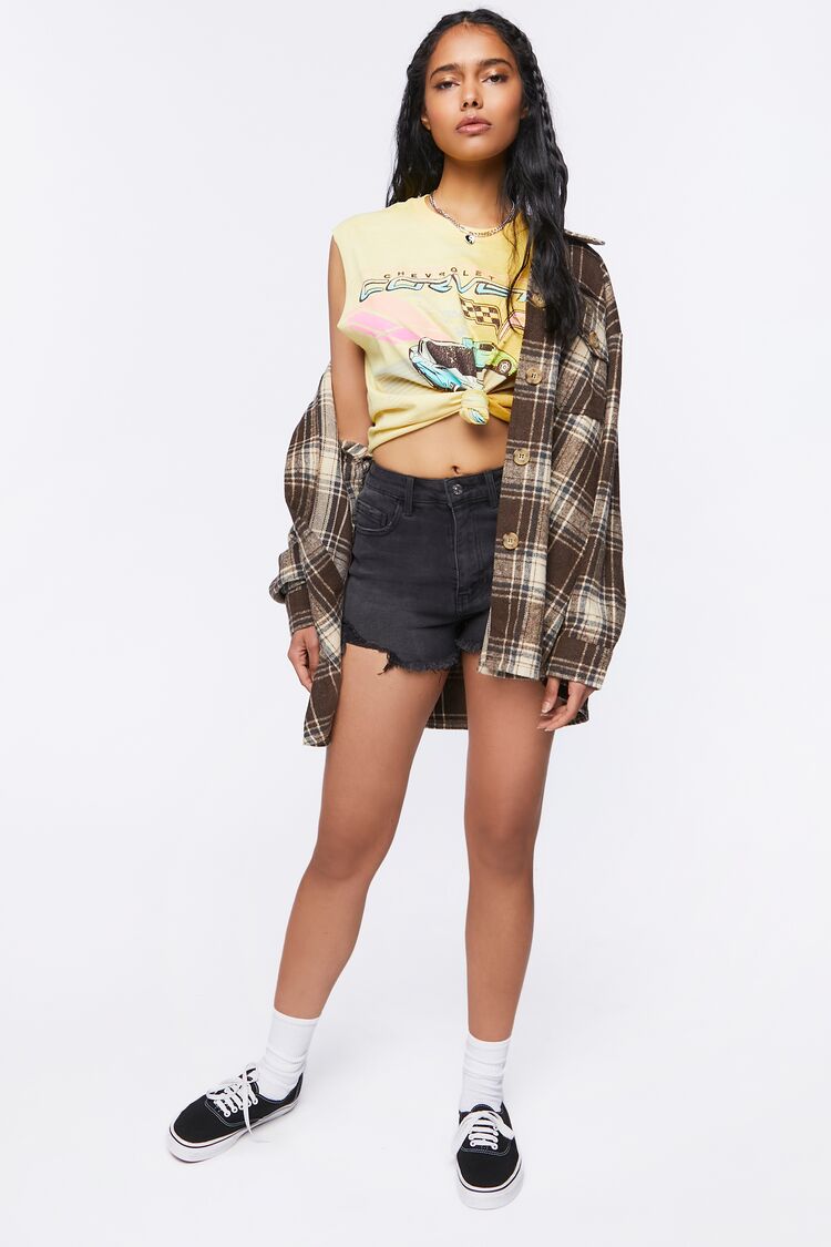 High-Rise Curvy Denim Shorts-Feelings Star