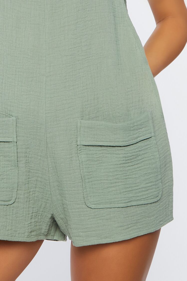 Gauze Plunge-Back Lounge Romper-Feelings Star