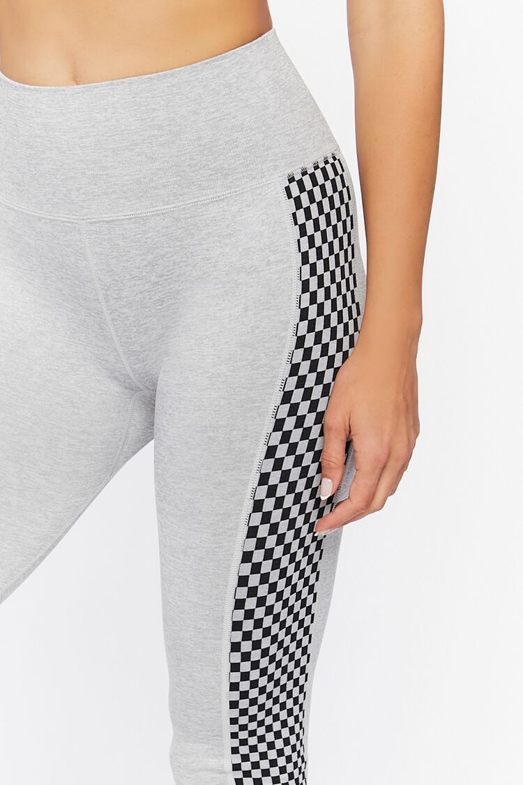 Active Checkered-Trim Leggings-Feelings Star