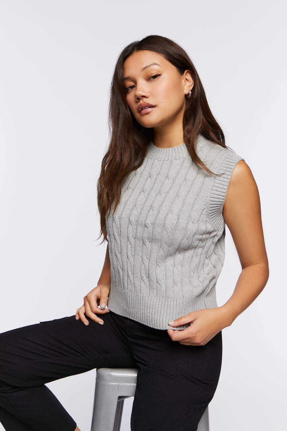 Cable Knit Sweater Vest-Feelings Star