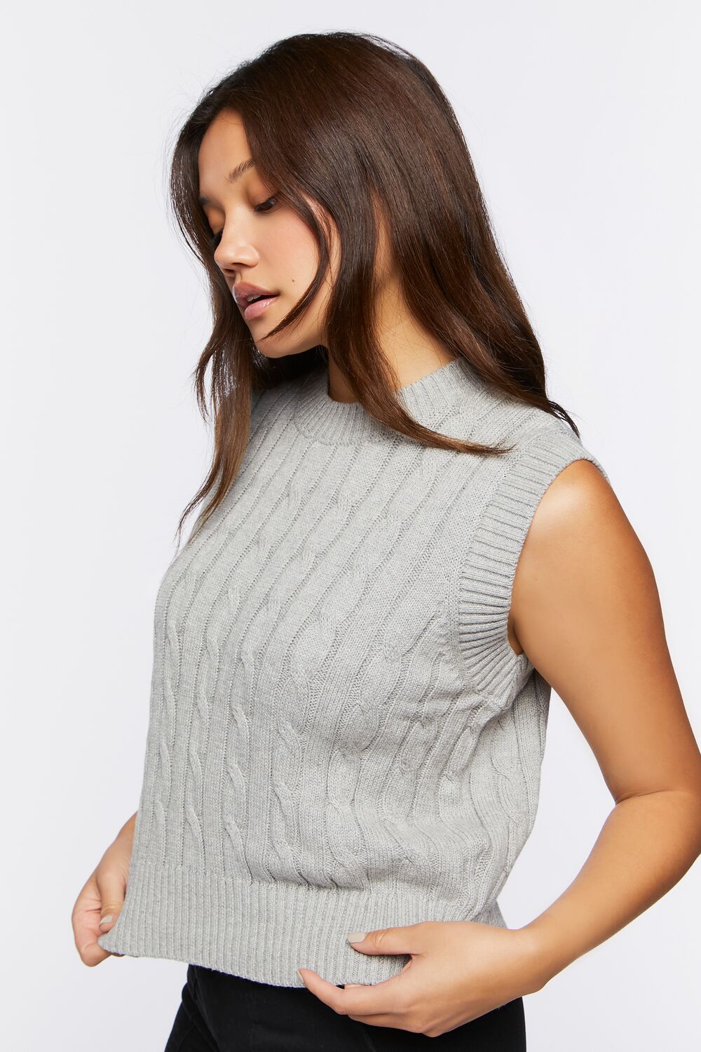 Cable Knit Sweater Vest-Feelings Star