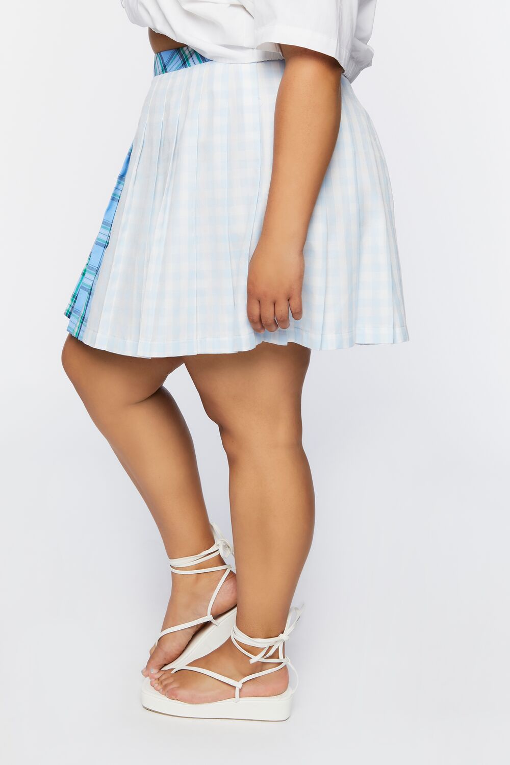 Plus Size Reworked Plaid Mini Skirt-Feelings Star