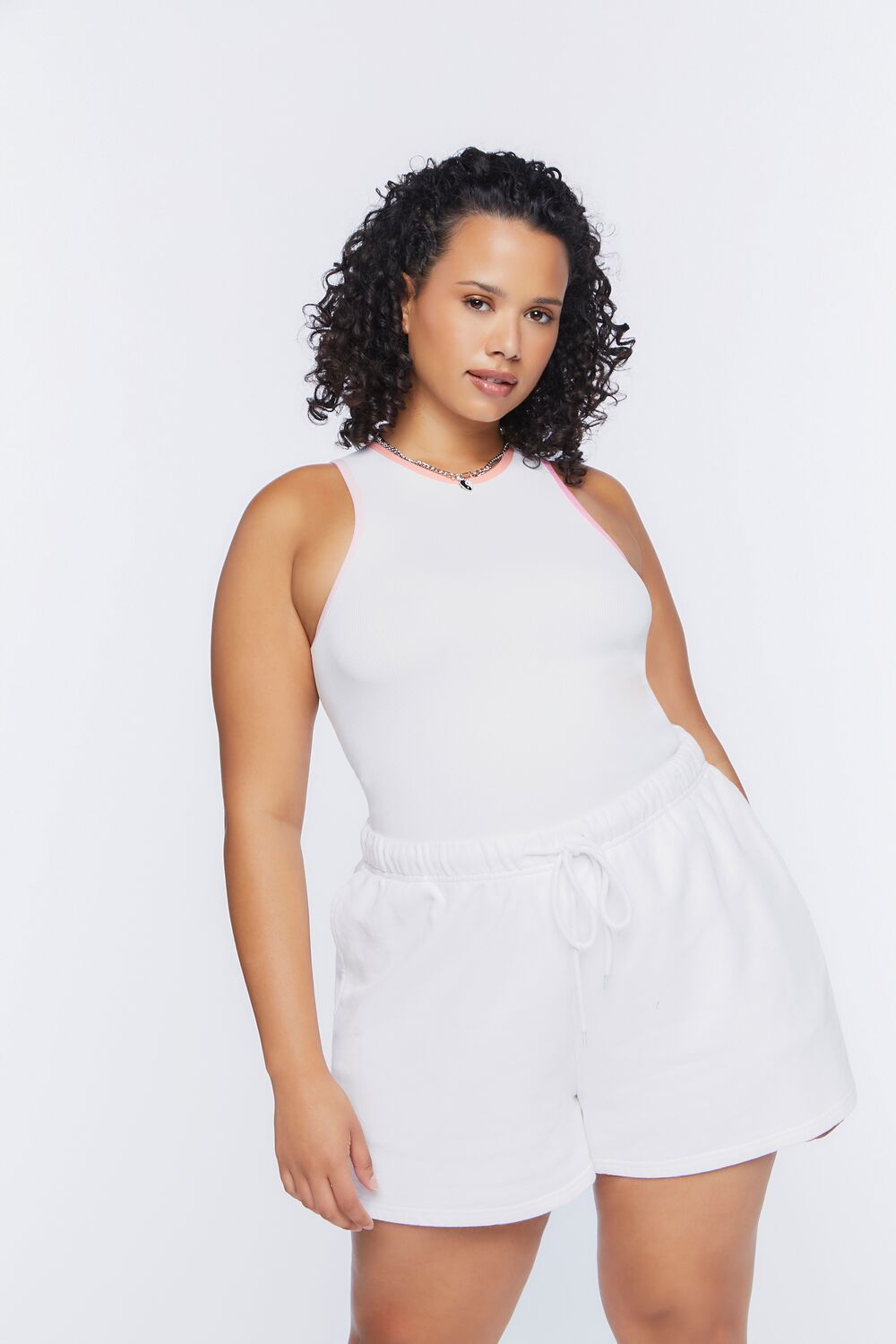 Plus Size Drawstring Shorts-Feelings Star