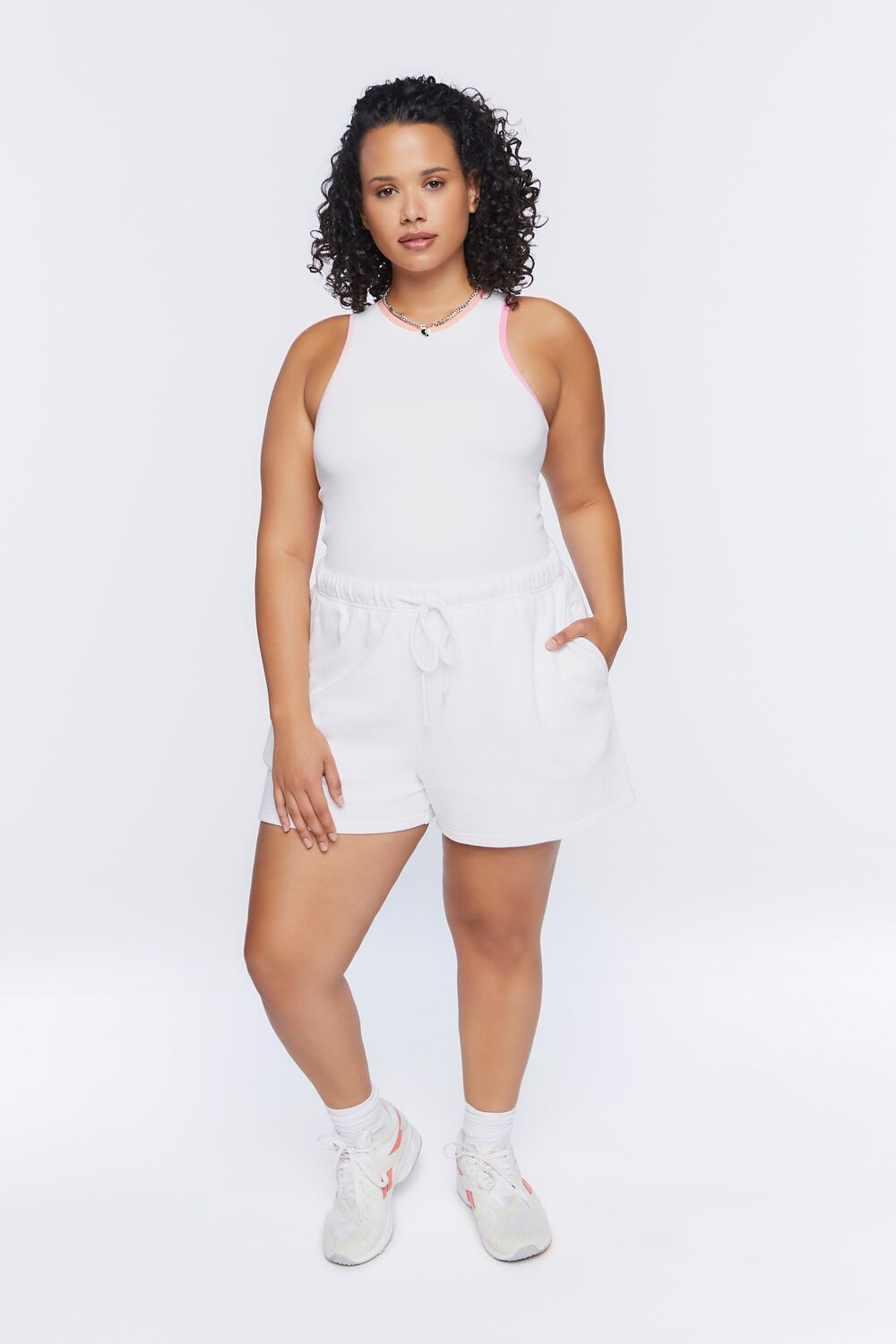 Plus Size Drawstring Shorts-Feelings Star