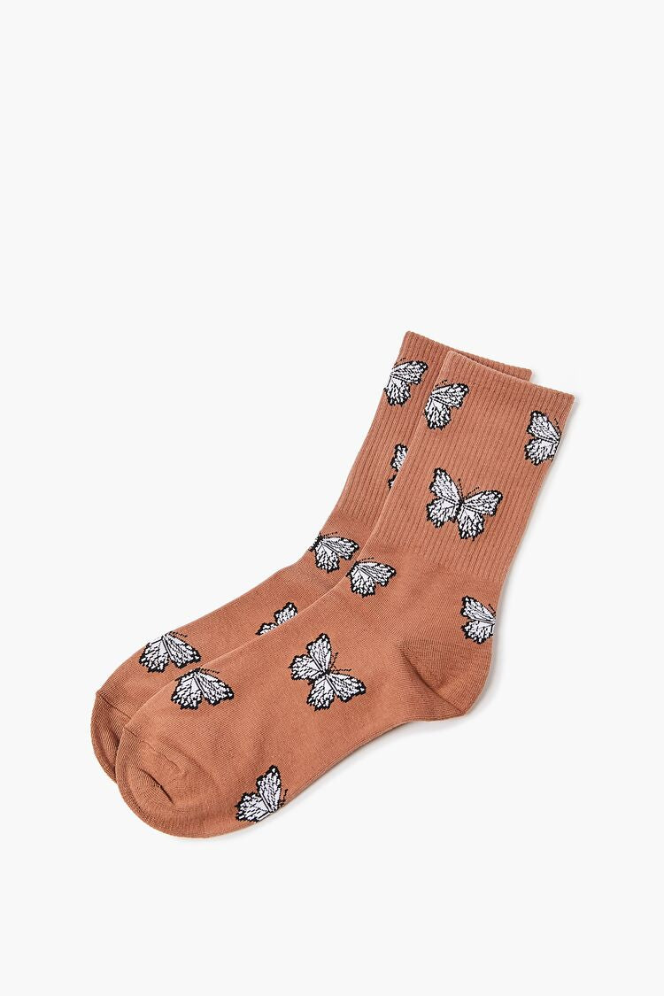 Butterfly Print Crew Socks-Feelings Star