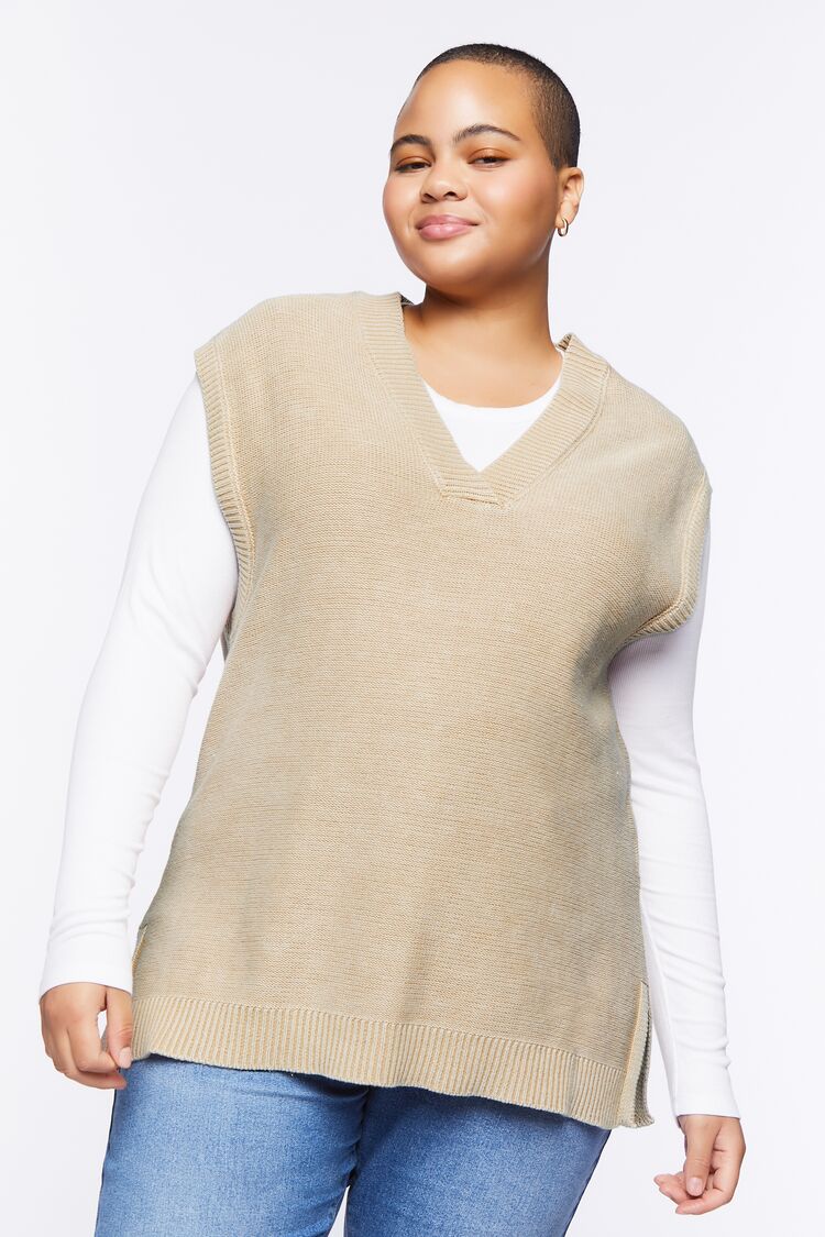 Plus Size Longline Sweater Vest-Feelings Star