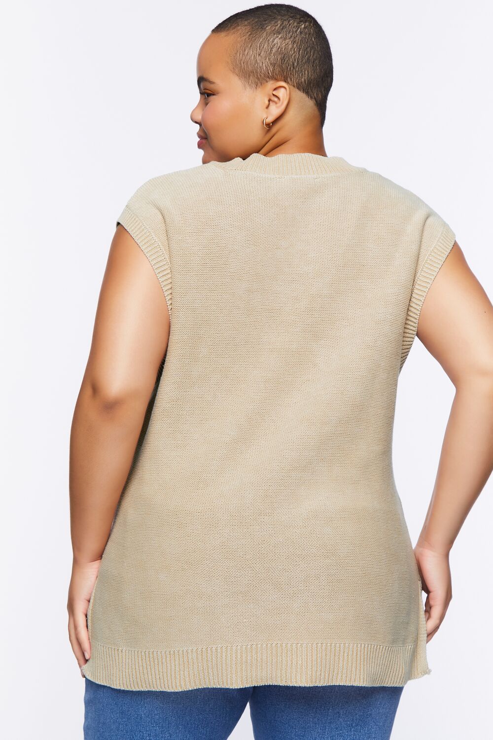 Plus Size Longline Sweater Vest-Feelings Star
