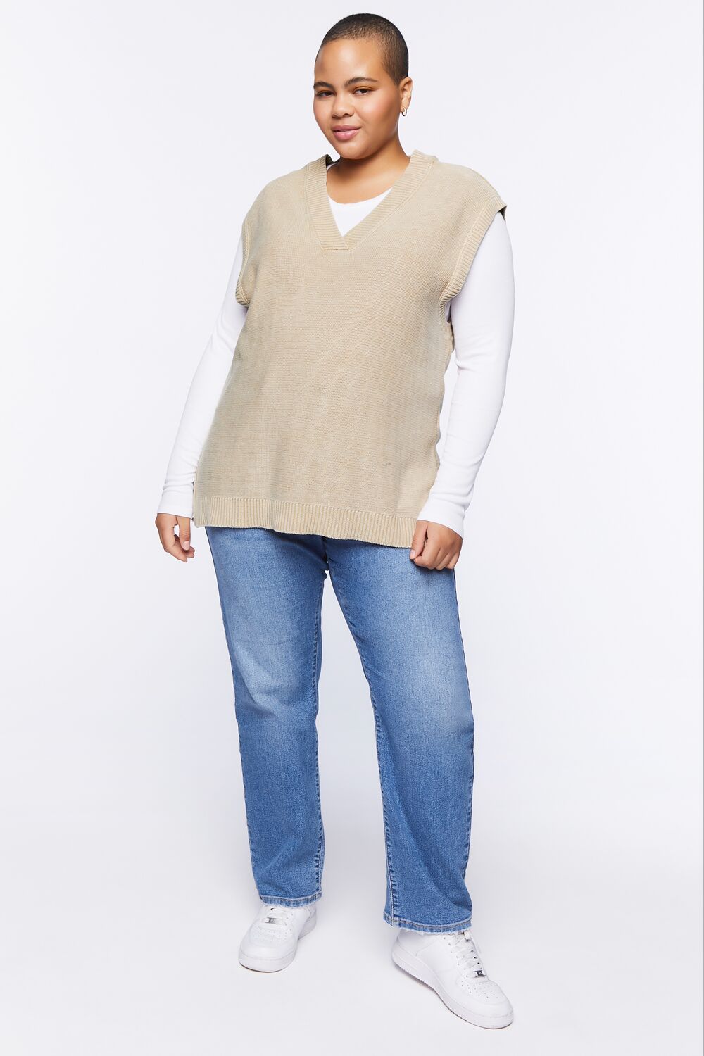 Plus Size Longline Sweater Vest-Feelings Star