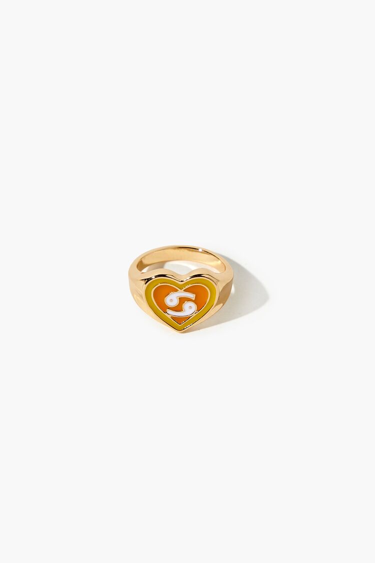 Astrology Heart Cocktail Ring-Feelings Star