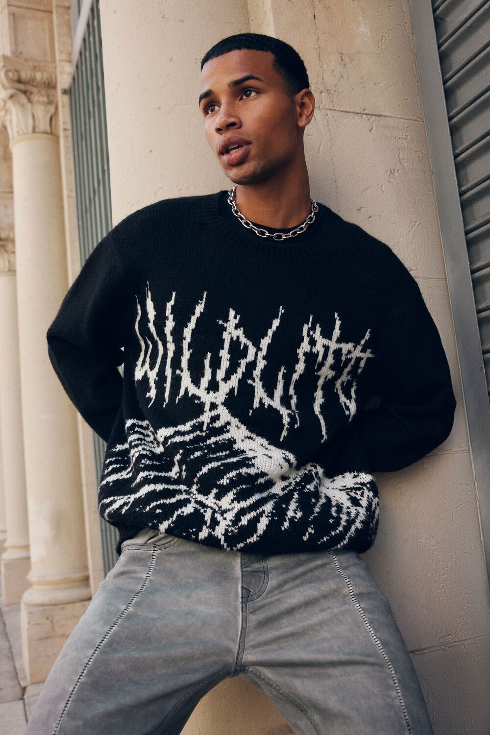 Wildlife Graphic Pullover-Feelings Star