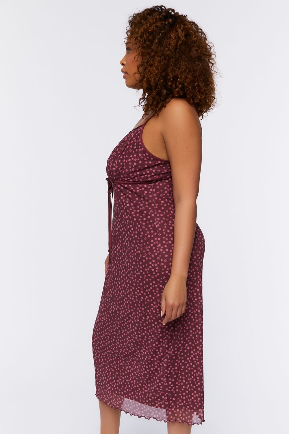 Plus Size Ditsy Floral Midi Dress-Feelings Star