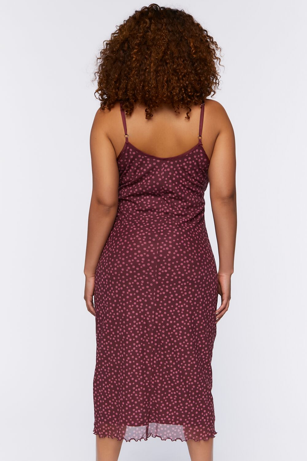 Plus Size Ditsy Floral Midi Dress-Feelings Star