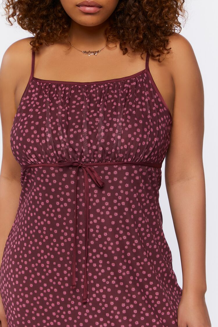 Plus Size Ditsy Floral Midi Dress-Feelings Star