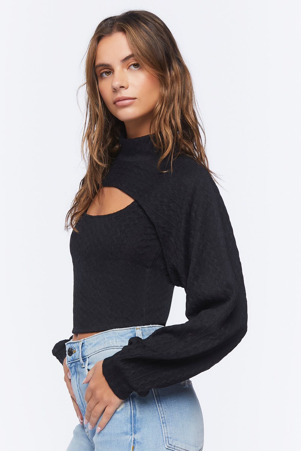 Turtleneck Combo Top-Feelings Star