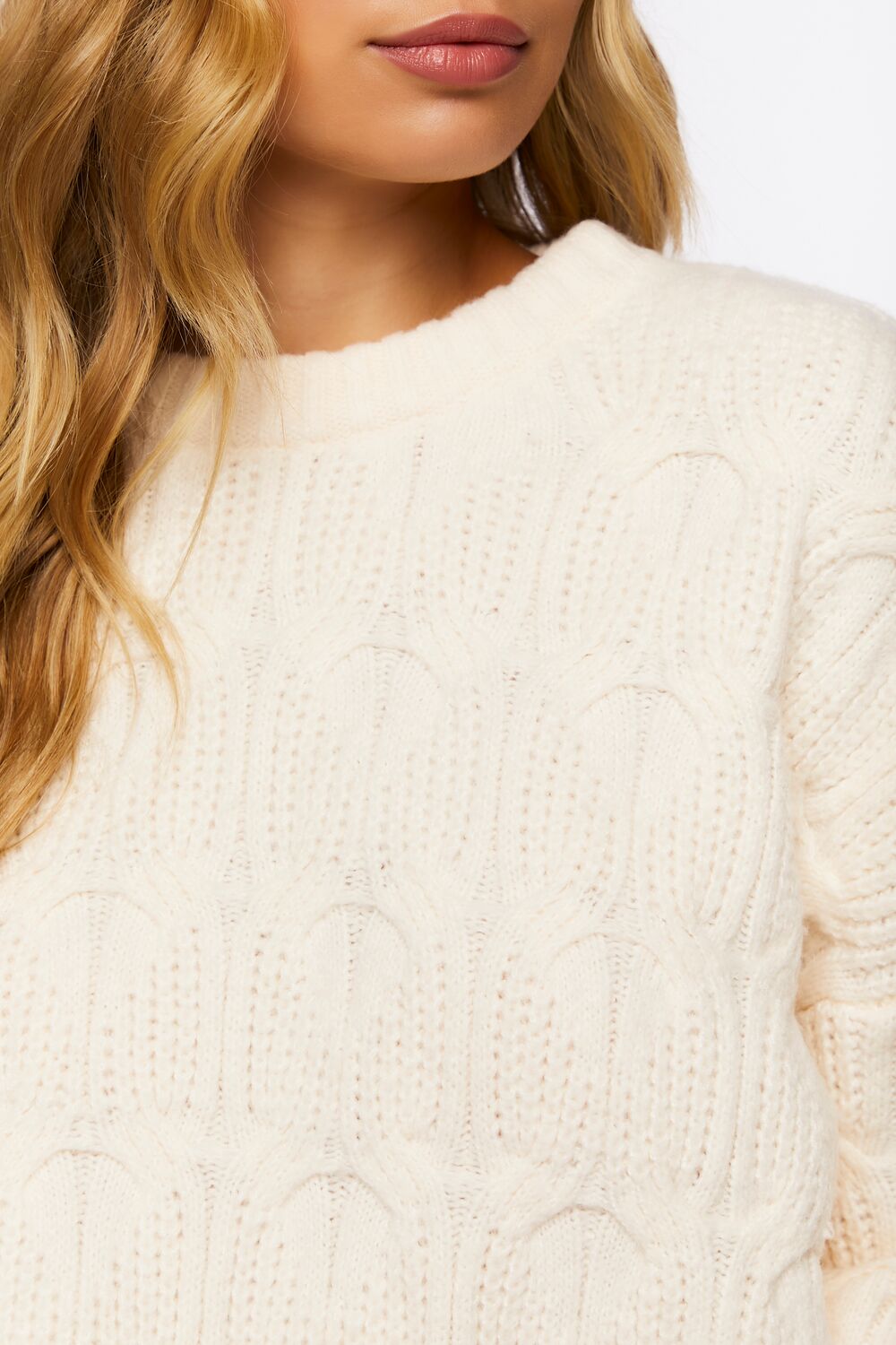 Cable Knit Crew Sweater-Feelings Star