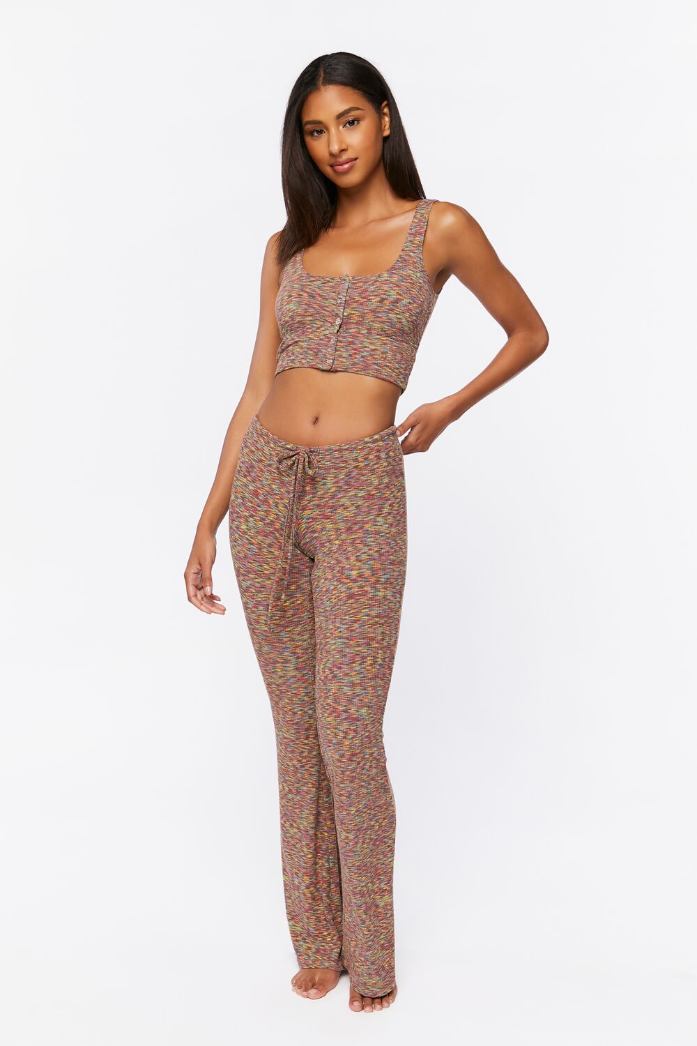 Space Dye Lounge Crop Top-Feelings Star